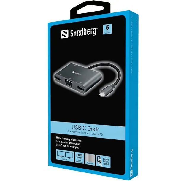 sandberg-usb-c-dock-2xhdmi-1xvga-usb-pd-kod-producenta-136-35