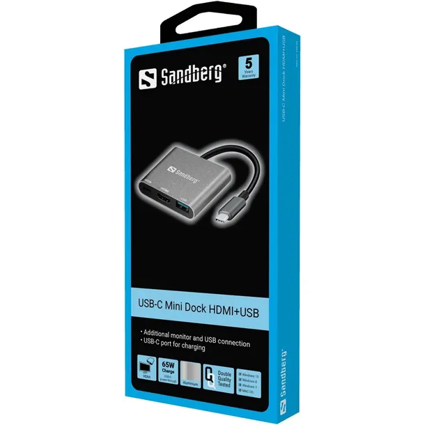 stacja-dokujaca-sandberg-usb-c-mini-dock-hdmi-usb-stan-nowy-waga-z-opakowaniem-0-083-kg