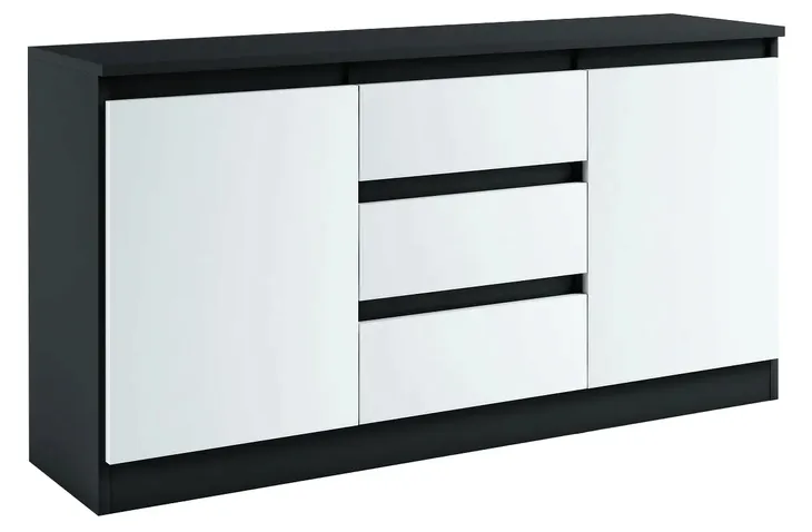 019052 DUŻA KOMODA 2d3s/110cm - CZARNO / BIAŁY # KOLORY