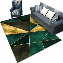 geometryczny-antyposlizgowy-dywan-fancy-140x200-mozaika-grenn-gold-trojkaty