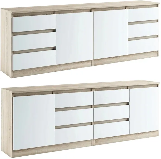 028022 KOMODA / ZESTAW 2d6s/200cm - SONOMA / BIAŁY # KOLORY
