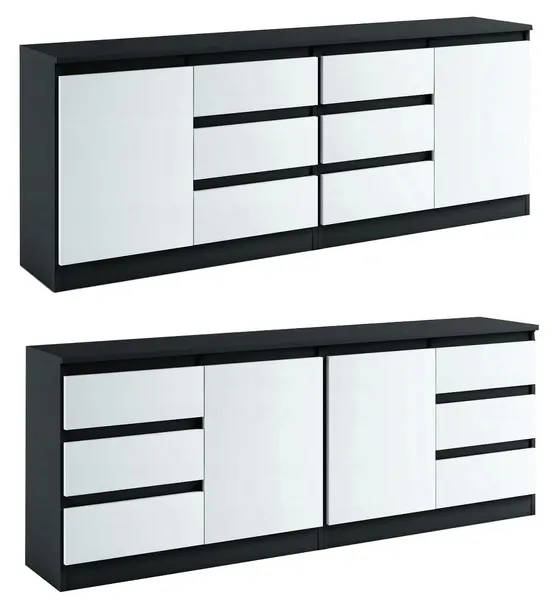 028052 KOMODA / ZESTAW 2d6s/200cm - CZARNO / BIAŁY # KOLORY