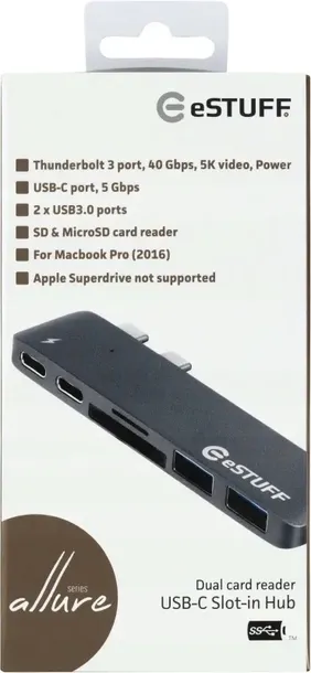 estuff-usb-c-slot-in-hub-pro-grey-kod-producenta-es84122-grey