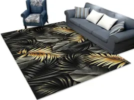 dywan-fancy-200x300-nowoczesny-antyposlizgowy-new-liscie-black-gold