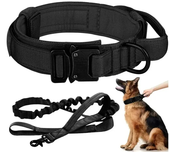 PROFESJONALNA OBROŻA TAKTYCZNA PSA METALOWA KLAMRA MOCNA SMYCZ 48-60 CM XL