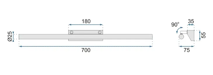 kinkiet-led-app363-1w-70cm-chrome-liczba-punktow-swiatla-1