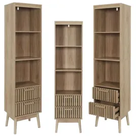 wysoka-szafka-lazienkowa-stojaca-linea-160-cm-slupek-2-szuflady-3-polki