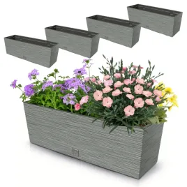 4x-doniczka-18l-skrzynka-balkonowa-58x195-cm-szara-pojemny-wklad-12l