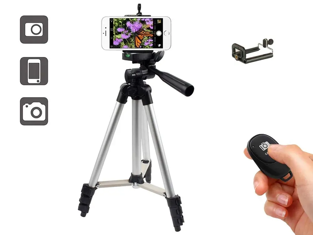 statyw-tripod-pilot-bluetooth-uchwyt-na-telefon-stan-nowy