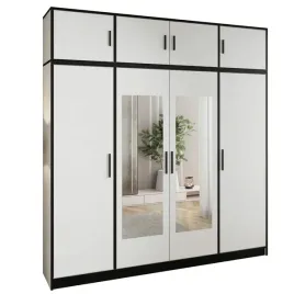 szafa-czterodrzwiowa-z-lustrem-dior-207-4d-z-nadstawka-bialy