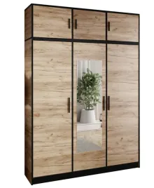 szafa-trzydrzwiowa-z-lustrem-dior-157-3d-dab-craft-zloty-z-nadstawka