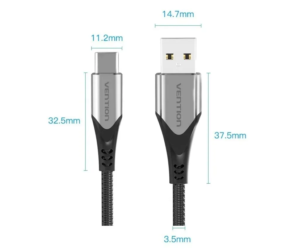 kabel-vention-w-oplocie-3a-usb-a-do-usb-c-2m