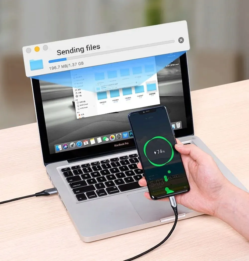 kabel-vention-w-oplocie-3a-usb-a-do-usb-c-2m
