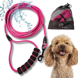 smycz-dla-psa-wodoodporna-cienka-linka-treningowa-pvc-5m-blast-rozowa