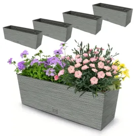 4x-doniczka-18l-skrzynka-balkonowa-58x195-cm-szara-pojemny-wklad-12l