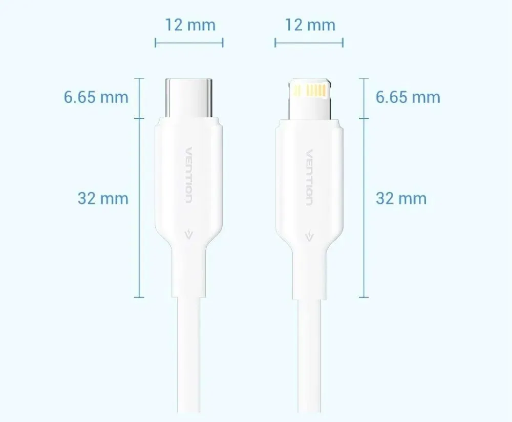 kabel-usb-c-do-lightning-vention-3a-1m-czarny