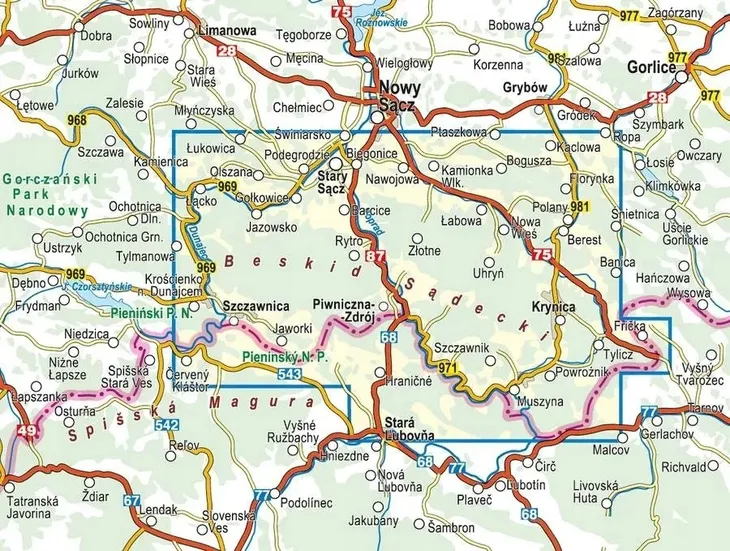 beskid-sadecki-mapa-wodoodporna-compass-wydawnictwo-wydawnictwo-compass