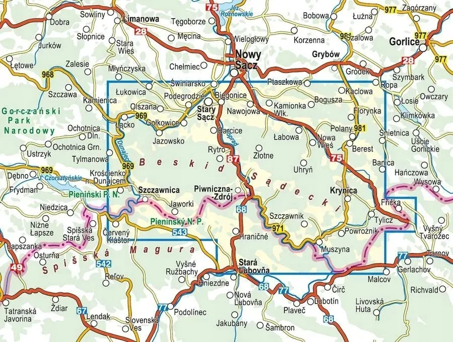 beskid-sadecki-mapa-wodoodporna-compass-stan-nowy