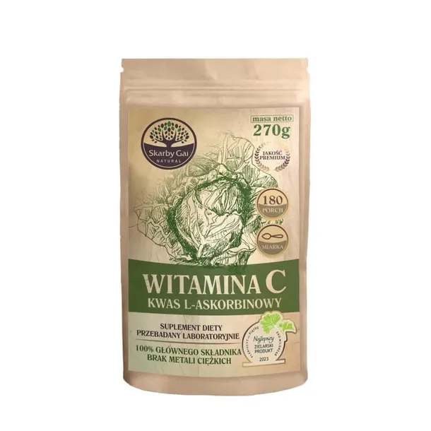 NATURALNA Witamina C z kapusty 270g SKARBY GAI kwas l-askorbinowy