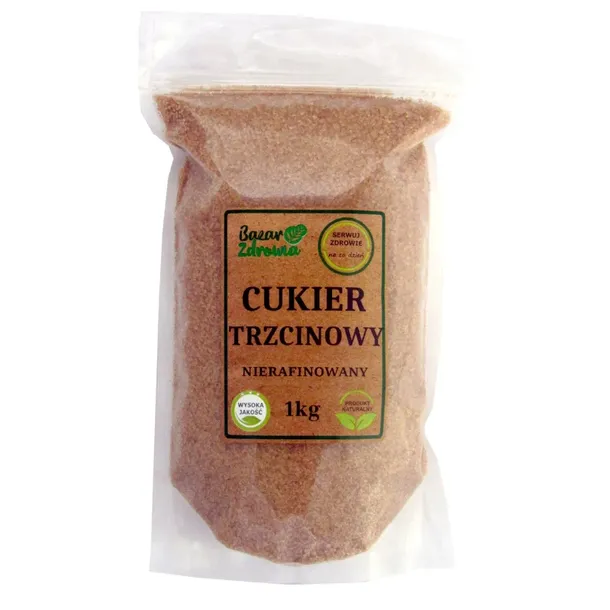 CUKIER TRZCINOWY NIERAFINOWANY 1KG NATURALNY