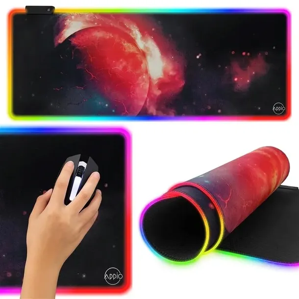Podświetlana Podkładka Gamingowa KOLOROWA RGB Pod Mysz Myszkę LED Duża XXL