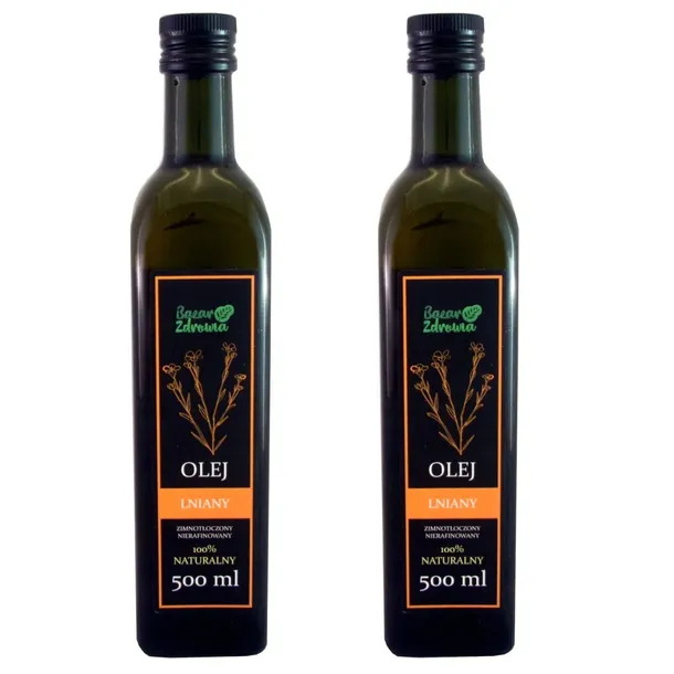 Olej Lniany nierafinowany BUDWINGOWY 1L 1000ml ZIMNOTŁOCZONY