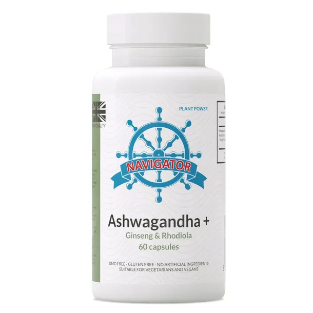 ASHWAGANDA ŻEŃ-SZEŃ I RÓŻENIEC 200mg 60 kapsułek ashwagandha NAVIGATOR
