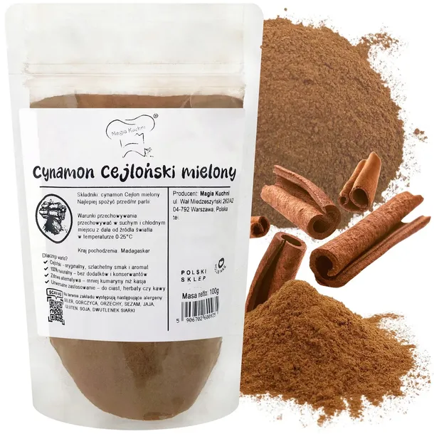 CYNAMON CEJLOŃSKI mielony 100g Madagaskar NATURALNY AROMAT jakość TOP