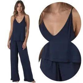 vivisence-2046-granatowy-wiskoza-komplet-top-spodnie-pizama-xl
