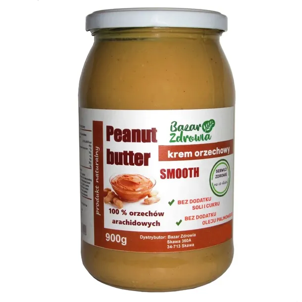 PASTA ORZECHOWA KREM SMOOTH 900g naturalne BEZ DODATKÓW z orzechó ziemnych