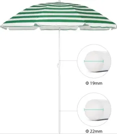 parasol-klasyczny-zielony-paski-tarasowy-plazowy-sekey-160-cm