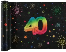 bieznik-wlokninowy-fiesta-40-urodziny-czarny-30-x-300-cm-kolorowy-nadruk