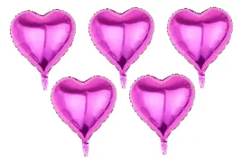 5-x-balon-foliowy-metaliczny-fuksjowy-serce-serduszko-metaliczne-45-cm