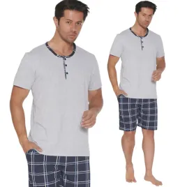 pizama-meska-plus-size-cala-rozpinana-krotki-rekaw-bawelna