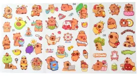 kapibara-naklejki-z-kapibara-kreatywna-dekoracja-zestaw-naklejek-3-arkusze