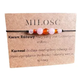 bransoletka-na-sznurku-karneol-kwarc-rozowy
