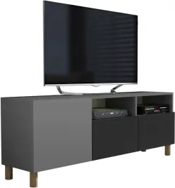 szafka-rtv-pod-telewizor-150cm-na-nozkach-szary-mat-czarny-mat-nozki-dab