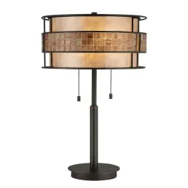 lampa-stolowa-laguna-mozaika-mika-brazowa-e27-60w-quoizel