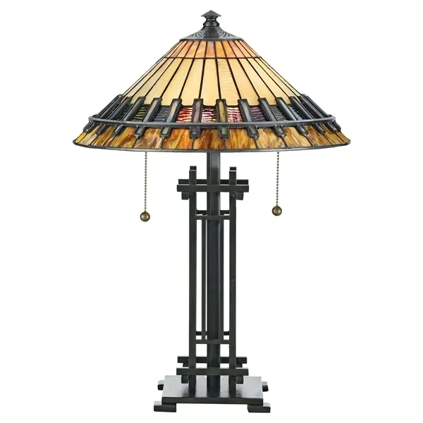 lampa-stolowa-art-deco-tiffany-brazowa-chastain-e27-60w-quoizel-waga-z-opakowaniem-5-kg
