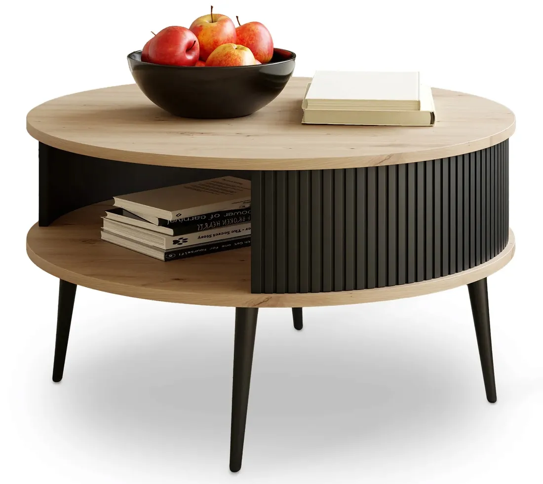 stolik-do-salonu-okragly-lamelowy-dab-artisan-czarne-nogi-nowoczesny-76-cm