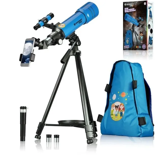 Teleskop AR 70/400 AZ JUNIOR, niebieski, plecak