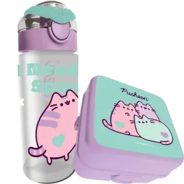 pusheen-bidon-szkolny-butelka-na-wode-pojmenik-na-zywnosc-zestaw-violet