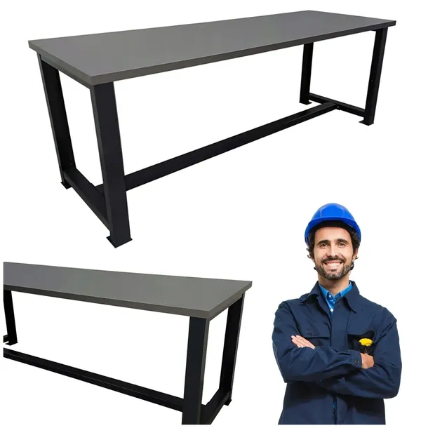STÓŁ WARSZTATOWY METALOWY PRZEMYSŁOWY MOCNY GARAŻOWY ROBOCZY 210X68X83