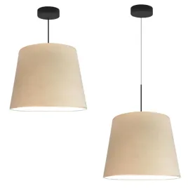 lampa-sufitowa-wiszaca-bezowa-zyrandol-led-e27-regulowana-abazur-welurowa