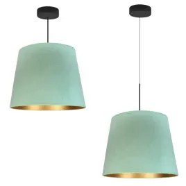 lampa-sufitowa-wiszaca-mietowa-zyrandol-led-e27-regulowana-abazur-welurowa