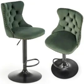 hoker-welurowy-z-cwiekami-krzeslo-barowe-glamour-ciemnozielony-czarny-h117