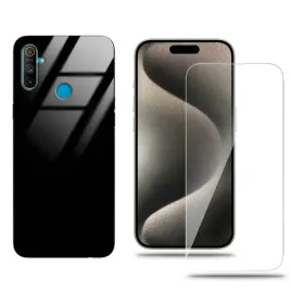 etui-do-realme-c3-glass-case-czarny-zestaw-szklo-hartowane-ochrona-stylowy