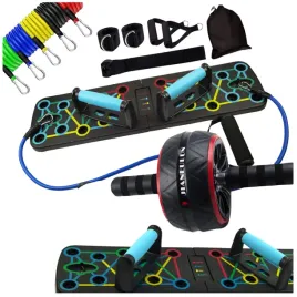 trenuj-w-domu-deska-do-pompek-gumy-oporowe-kolko-ab-wheel-fitness-sila