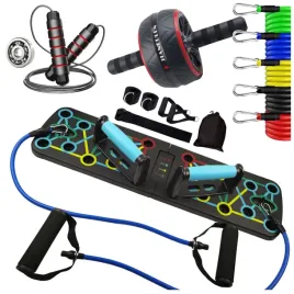 zestaw-do-treningu-w-domu-deska-do-pompek-gumy-oporowe-ab-wheel-skakanka