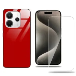 etui-do-xiaomi-redmi-note-14-4g-glass-case-czerwony-zestaw-szklo-hartowane